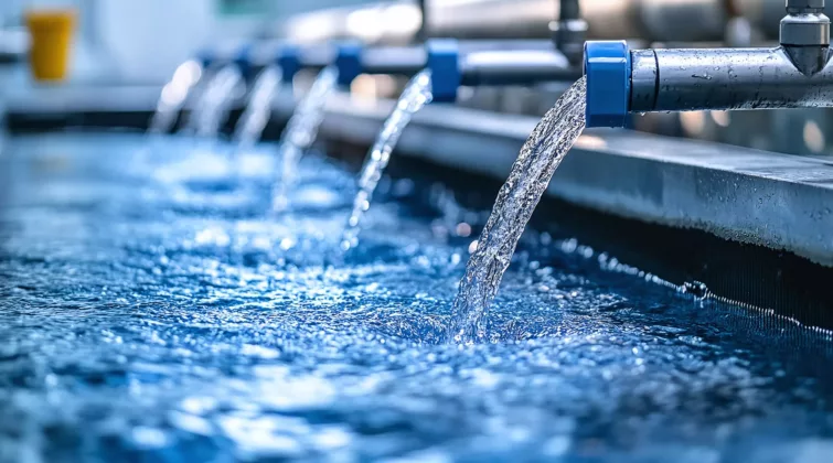 Arrivé d'eau dans une cuve par plusieurs tuyaux